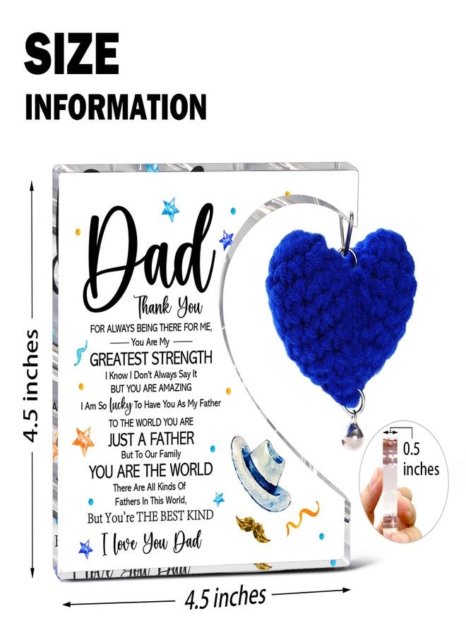 Littlefa Dad Birthday Gifts From Daughter in Law,Thank You Gifts for Dad Christmas Fathers Day,Blue Heart Acrylic Decorative Sign Plaque Keepsake - Image 2